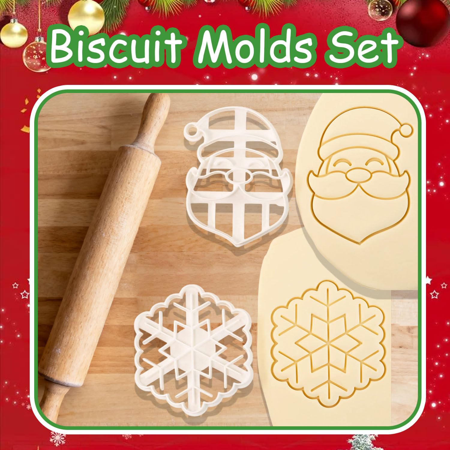 Mtruil ornament ball cutter set for coordinated cookie displays