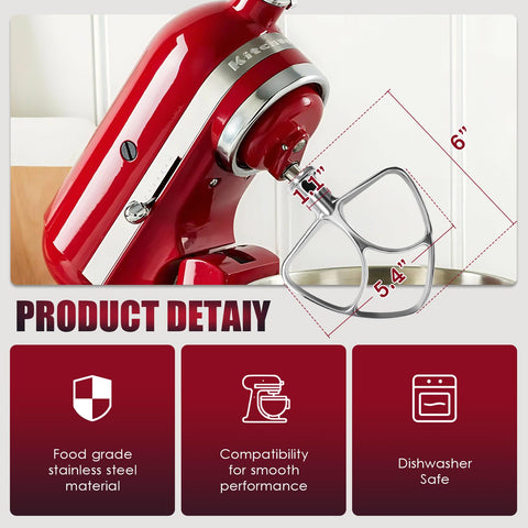 Mttobo dishwasher-safe steel beater for quick cleanup.