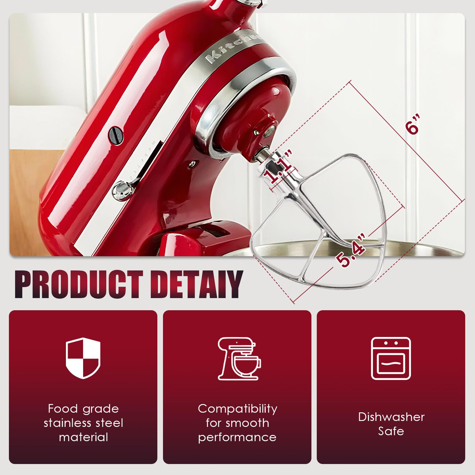 Easy cleanup with dishwasher-safe Mttobo K45B beater