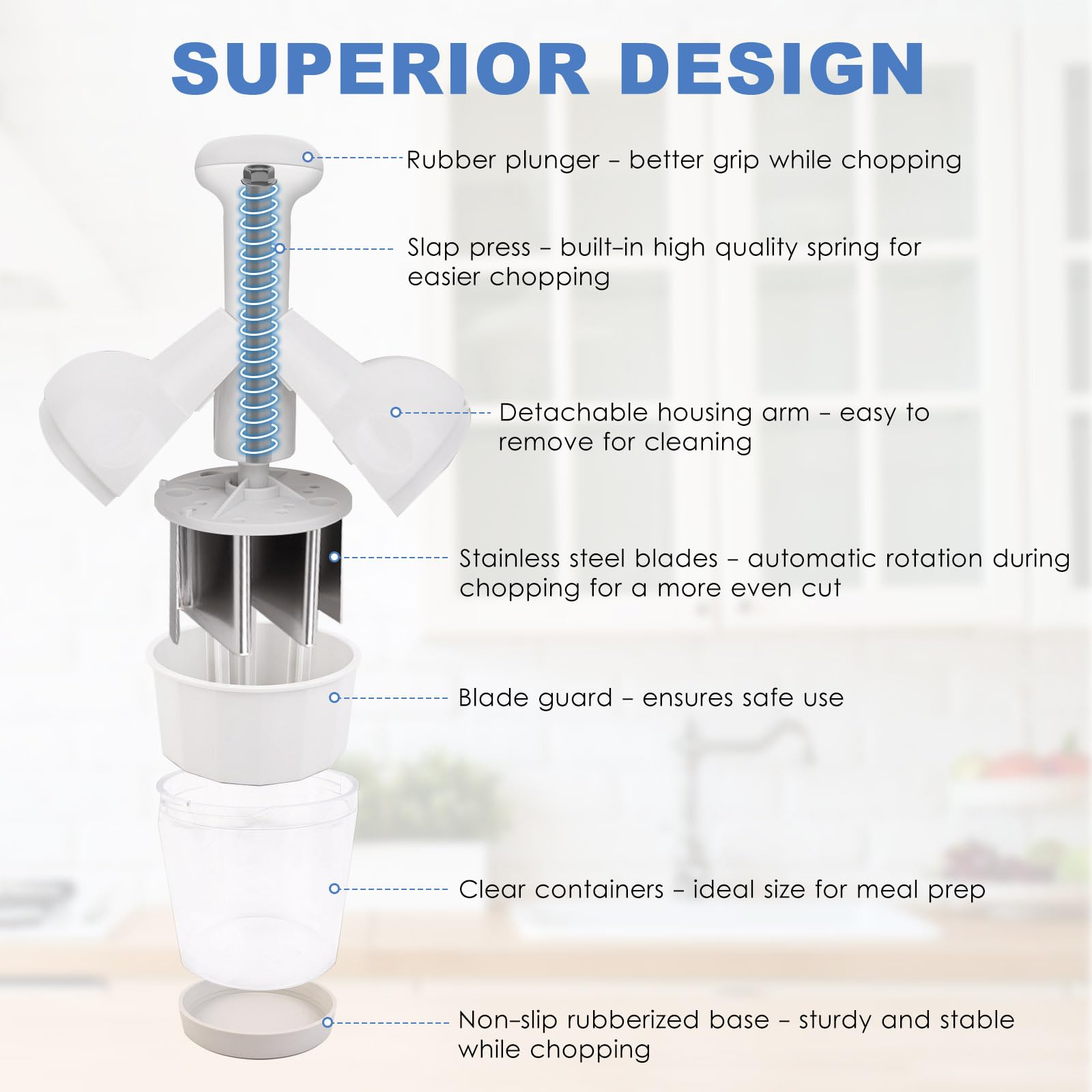 Mttobo chopper safety housing guards fingers during chopping
