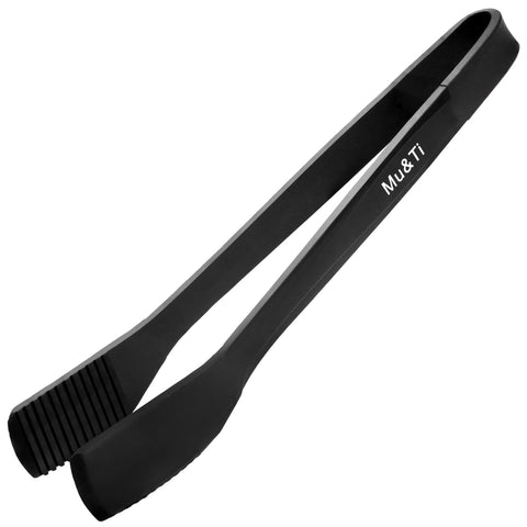 Mu&Ti 11-inch silicone kitchen tongs gripping grilled foods safely