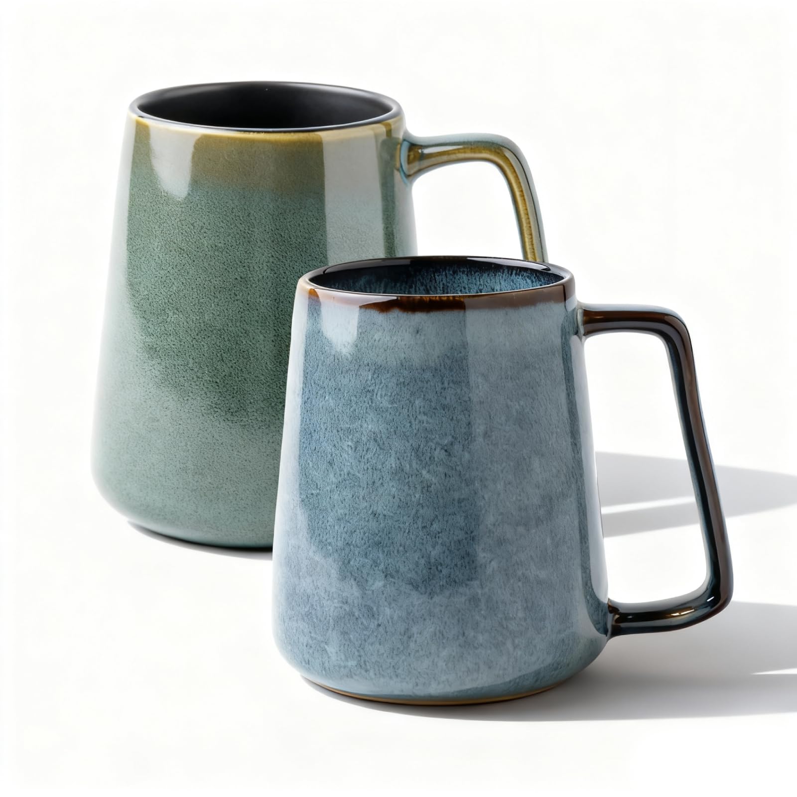 Mualuwi 24oz blue tall mug with a comfortable handle for bold coffee.