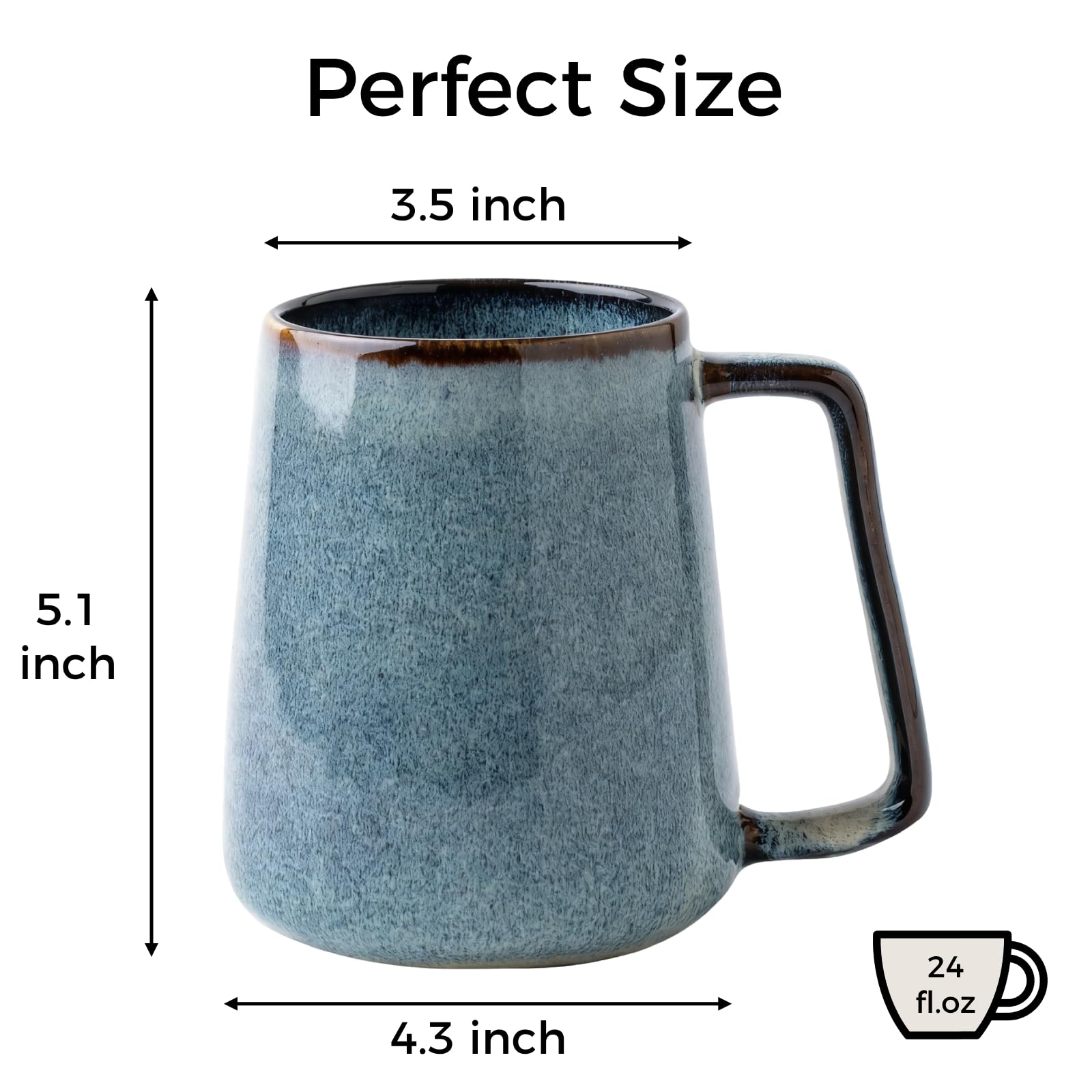 Mualuwi 24oz green tall mug ideal for tea or hot chocolate.