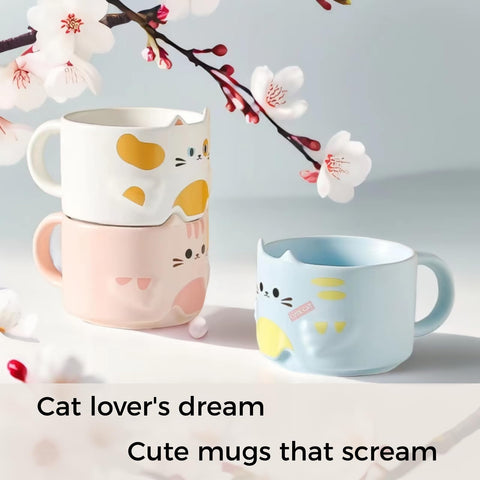 Mualuwi cat-design mugs distinguish family members with unique personalities.
