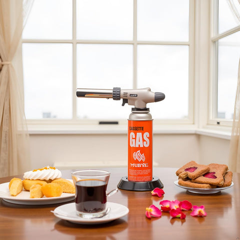 MUBYE butane torch stabilizing-stand supports steady use on prep surfaces