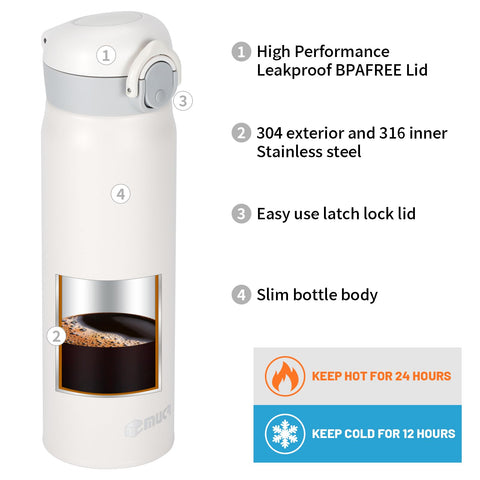 MUCR bottle demonstrates temperature retention for hot and cold beverages.