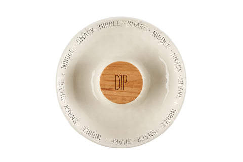Mud Pie Circa dip bowl inside chip bowl for easy serving.