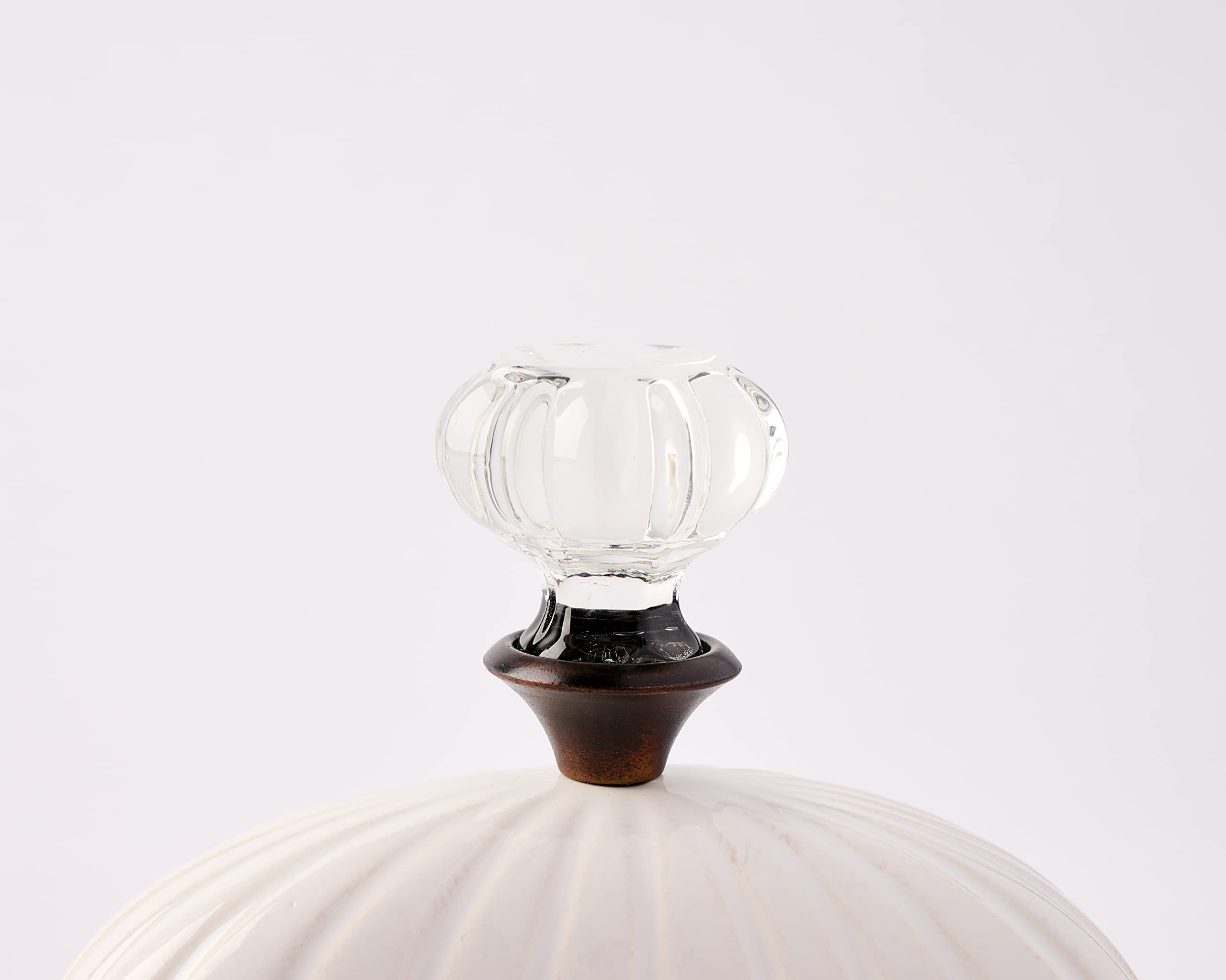Mud Pie Door Knob Butter Dish ceramic white finish fits casual to formal tables.