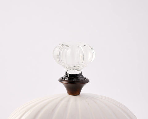 Mud Pie Door Knob Butter Dish ceramic white finish fits casual to formal tables.