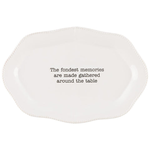 Mud Pie Memories Platter debossed sentiment surface adds subtle charm for gifting.
