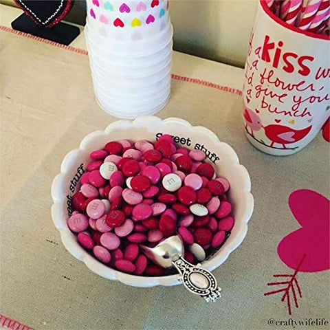 Mud Pie Sweet Stuff dish on pedestal with scoop for retro charm and easy serving.