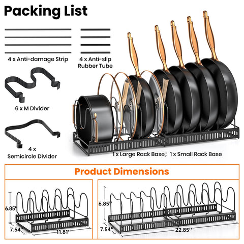 MUDEELA 10 adjustable dividers tailor pan and lid organization