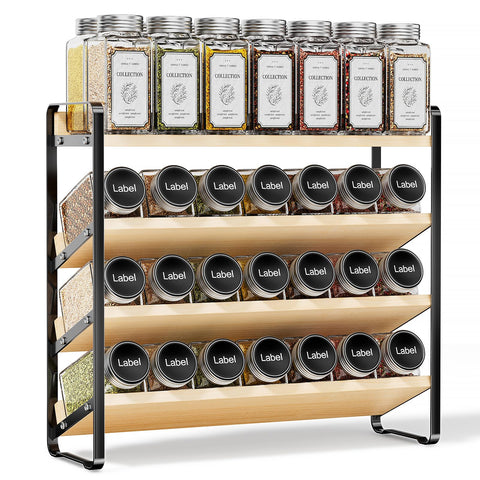 MUDEELA 4-tier spice rack with tilted shelves for quick access to spices
