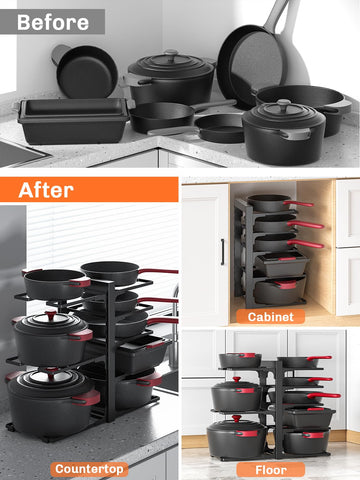MUDEELA heavy-duty frame offers stable shelving for frequent cooking use.