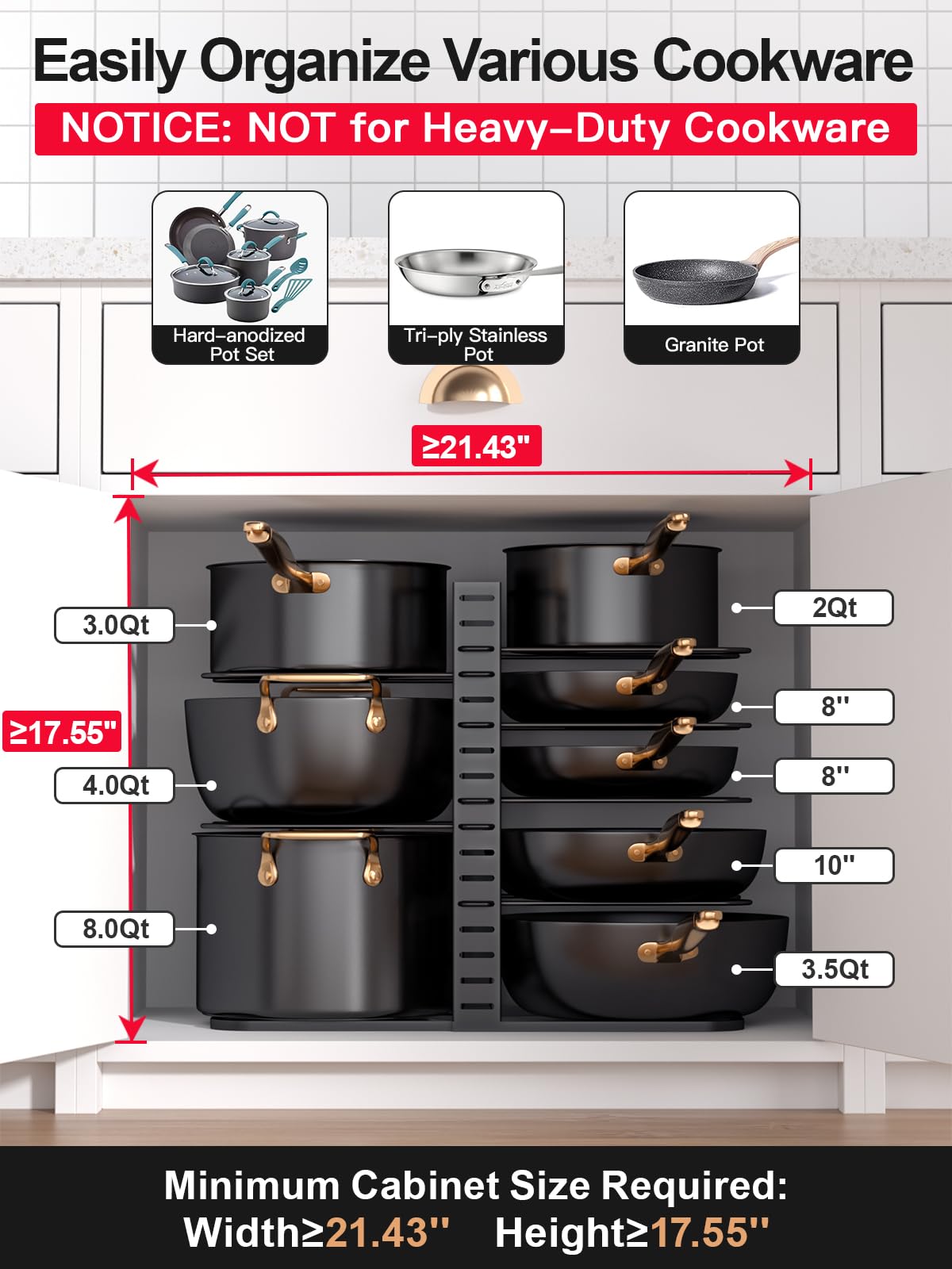 MUDEELA 8-tier rack keeps pots organized and easy to access