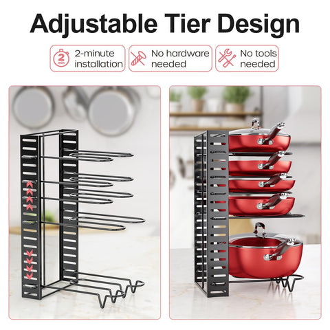 MUDEELA versatile rack keeps lids, trays, and bakeware organized