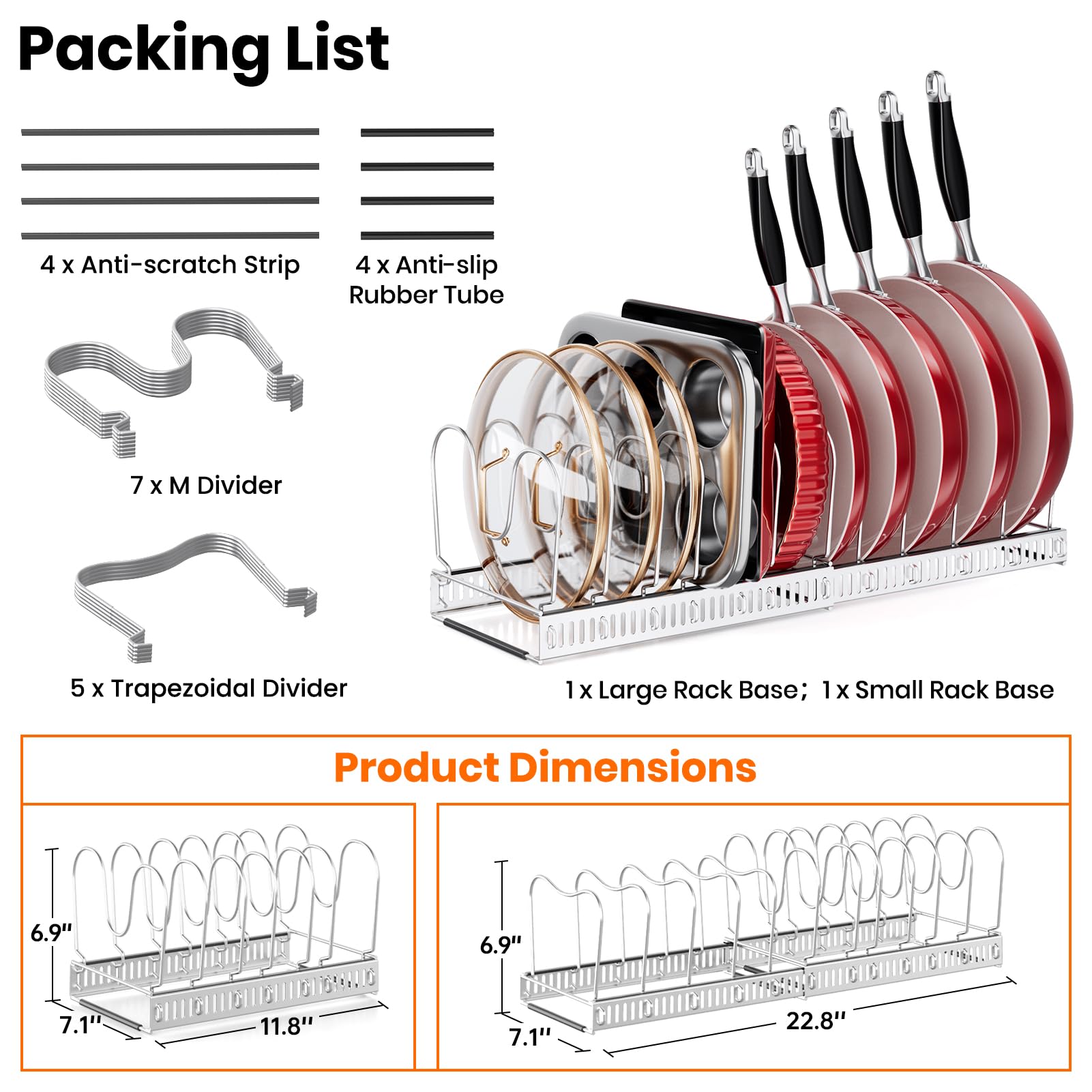 MUDEELA anti-damage strips protect cookware from scratches during storage