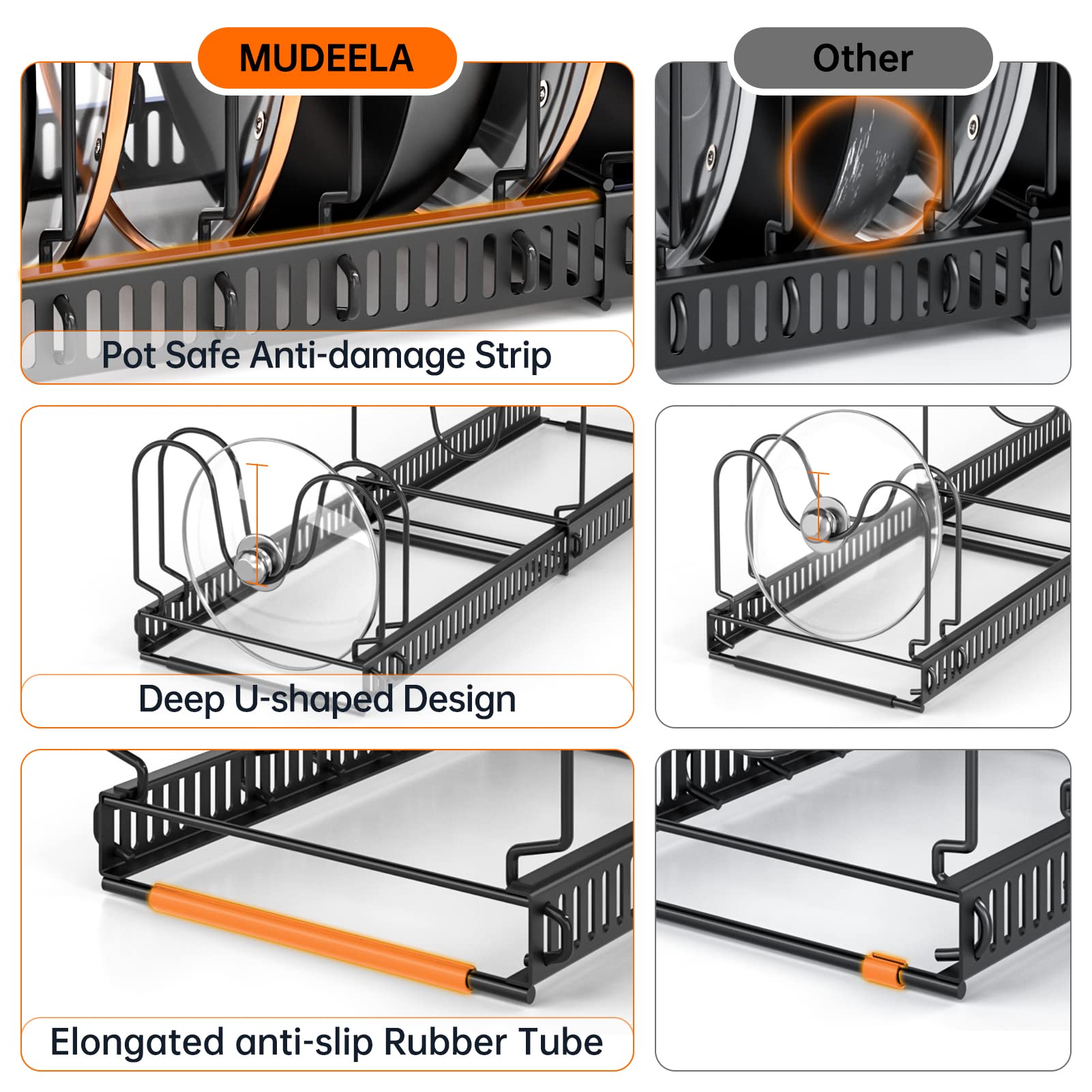 MUDEELA anti-damage strips protect cookware from scratches