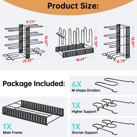 MUDEELA adjustable pan rack adapts to different cabinet layouts