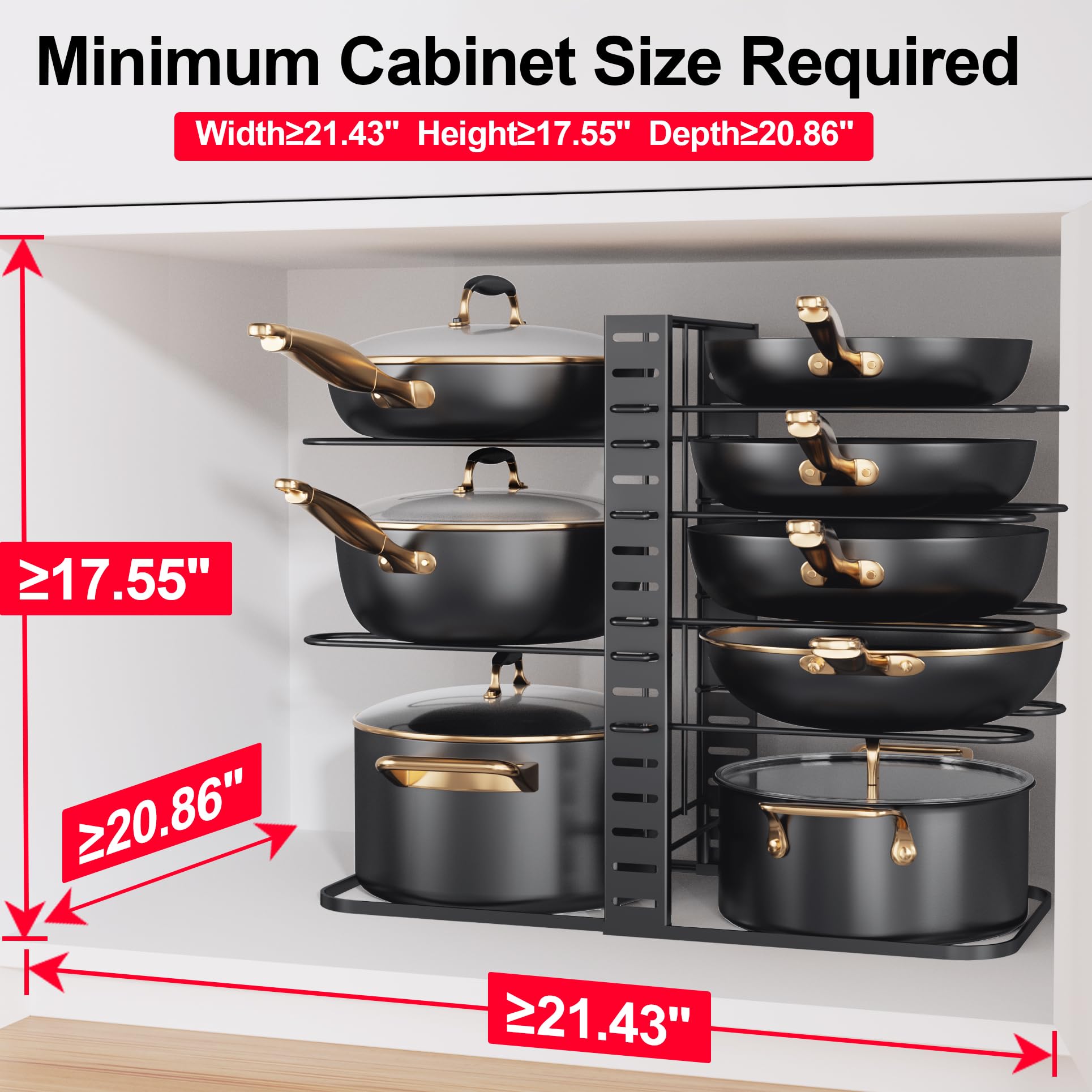 MUDEELA pantry kitchen storage solution for organized cookware and lids