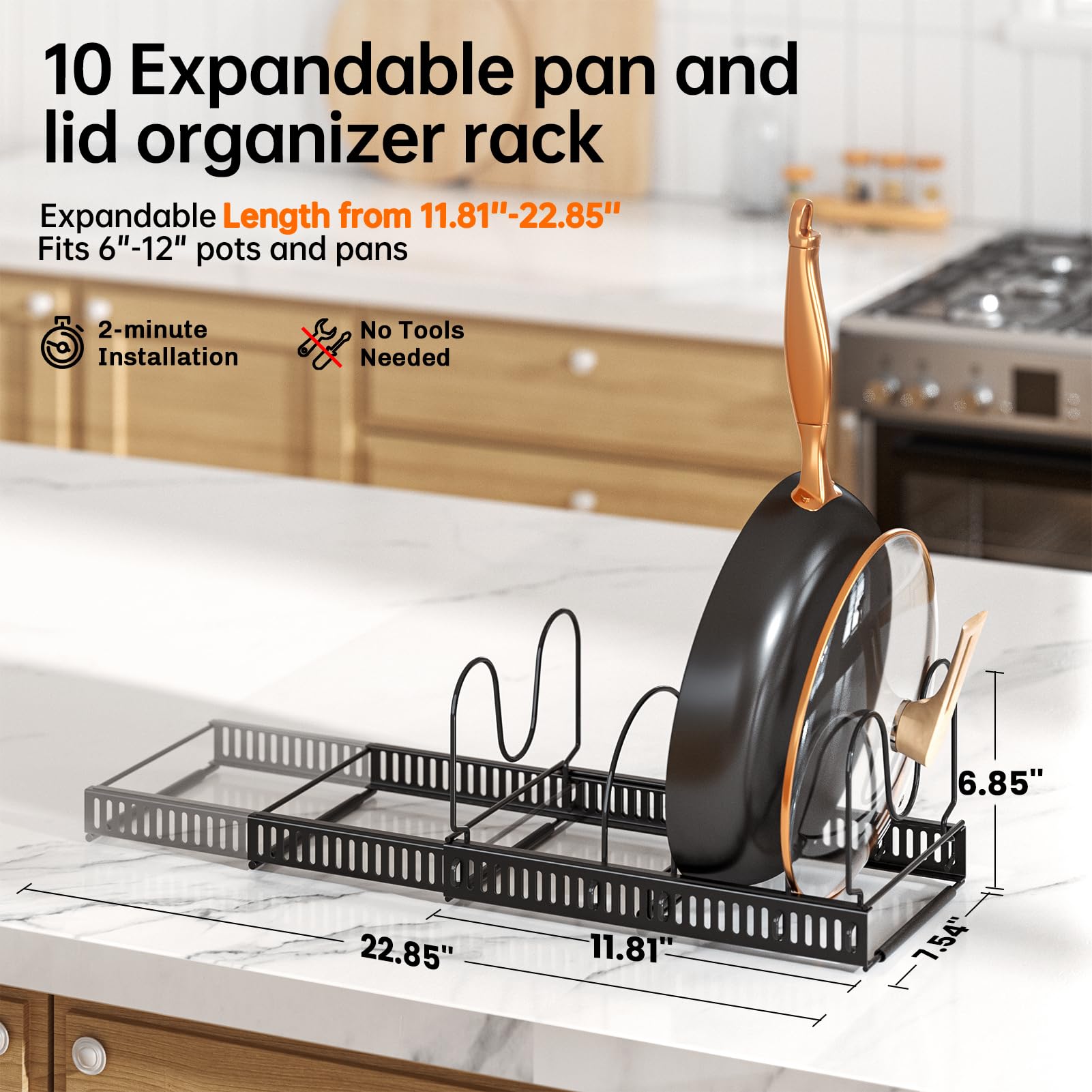 MUDEELA pot lid organizer deepfit keeps lids aligned