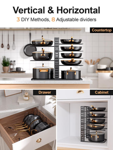 MUDEELA lid organizer inside cabinet for quick lid access