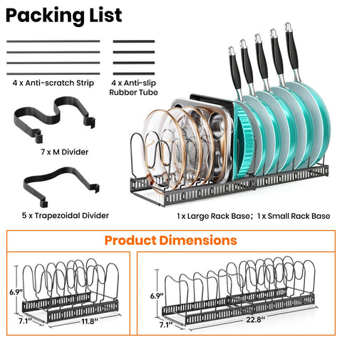 MUDEELA reduces kitchen clutter by neatly separating cookware and bakeware.