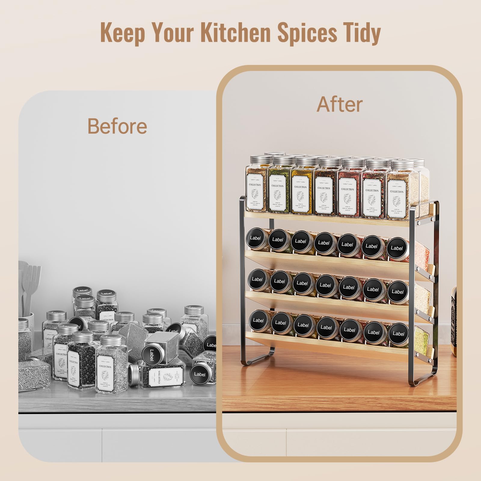 MUDEELA compact spice organizer fitting into a cabinet