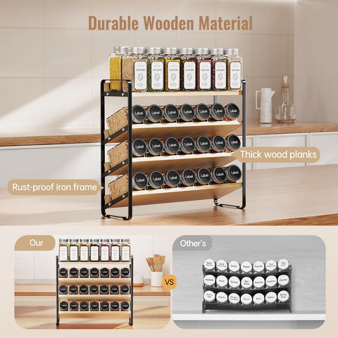 MUDEELA high-capacity spice rack holding 35 jars