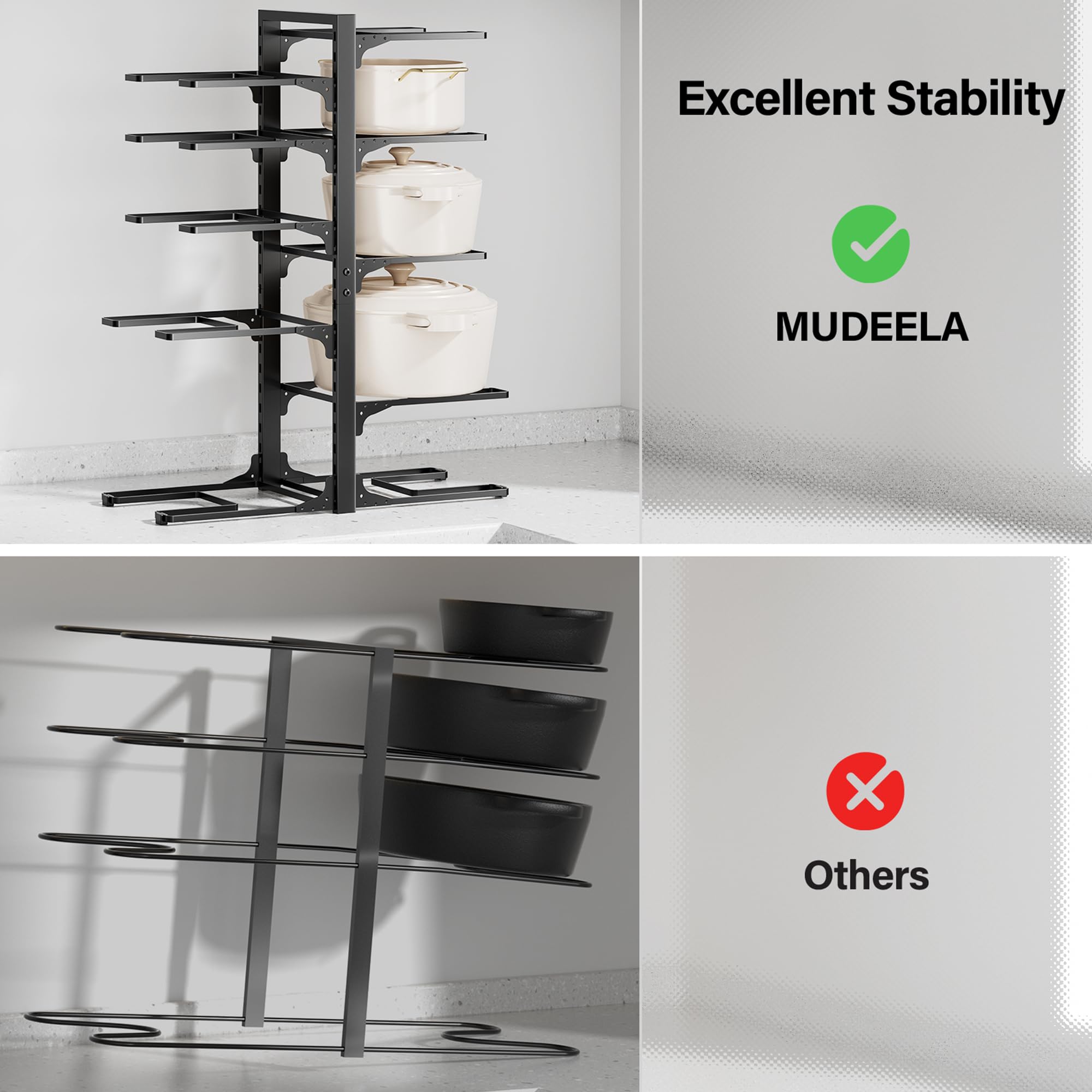 MUDEELA tool-free assembly for quick kitchen organization.