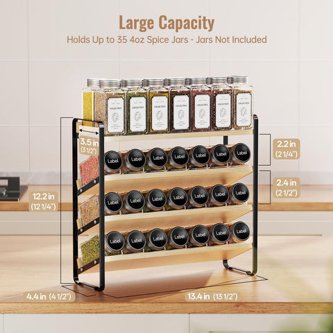 MUDEELA vertical spice rack showing tall oil bottle on top shelf