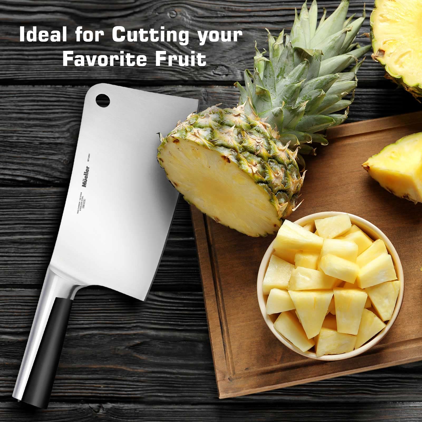Mueller 7-inch butcher knife durability and corrosion-resistance in tough kitchen environments.
