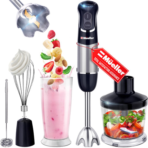 Mueller Multistick with titanium blades for fast, smooth blending in any recipe