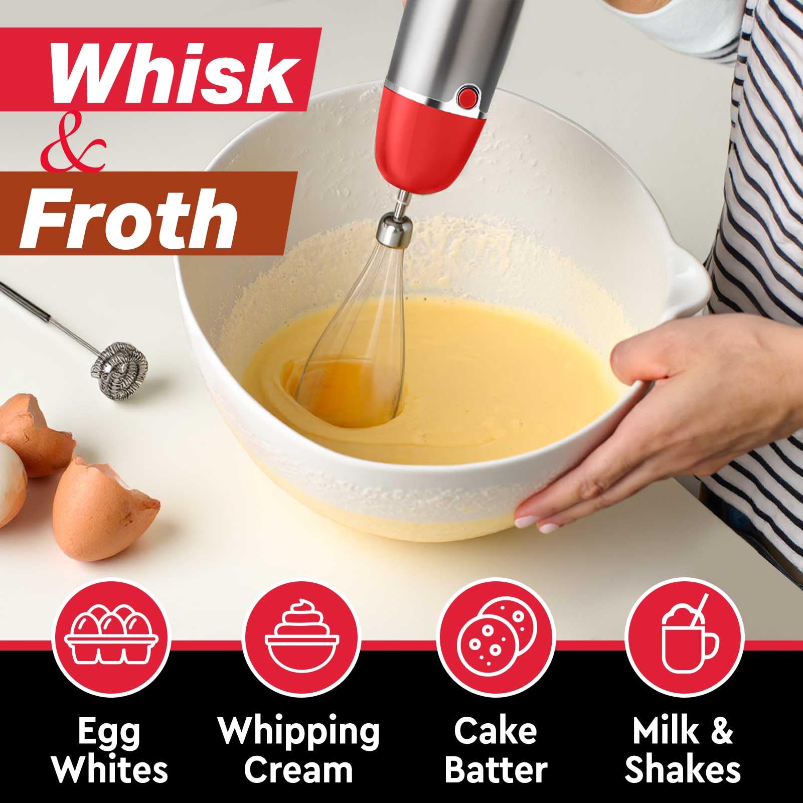 Mueller Multistick milk frother wand for creamy frothed drinks.