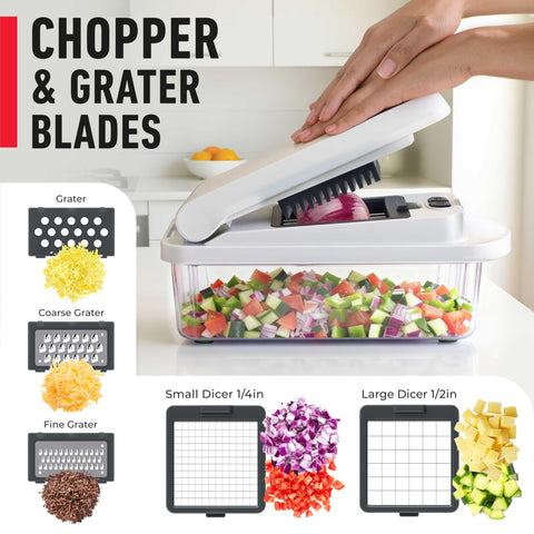 Mueller Pro Chopper 2mm slicer blade creates clean onion rings.