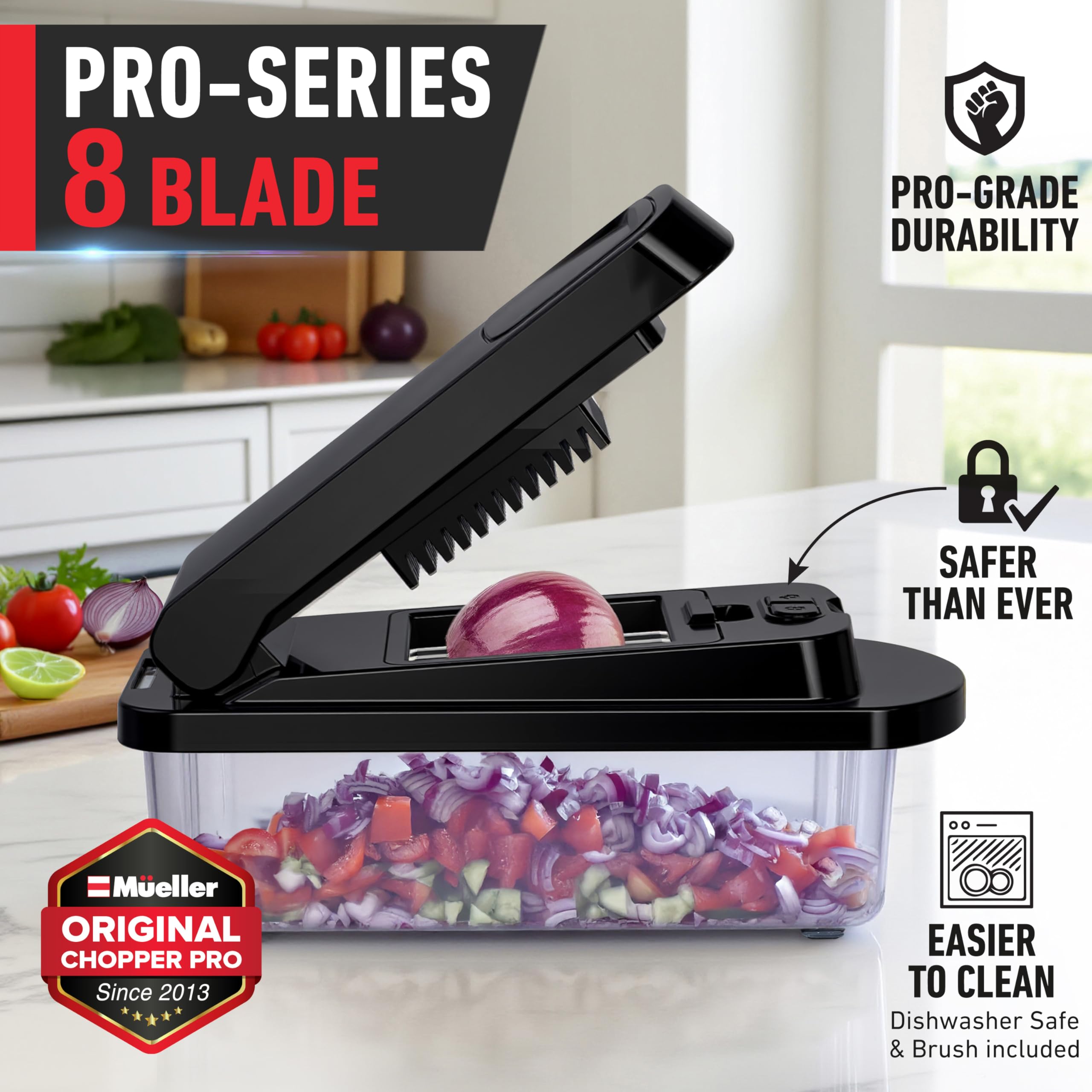 Mueller Pro-Series 10-in-1 blades set enables precise slicing and shredding