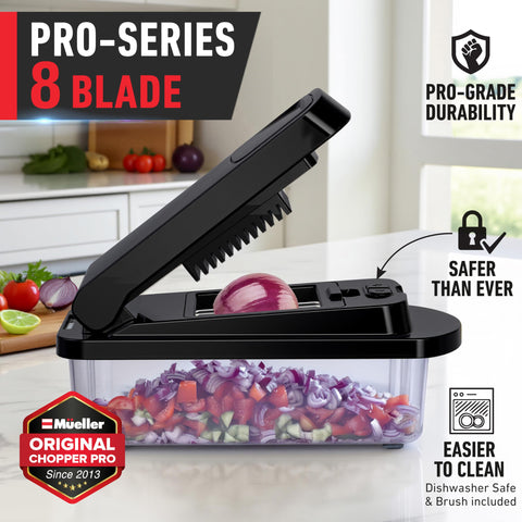 Mueller Pro-Series 10-in-1 blades set enables precise slicing and shredding