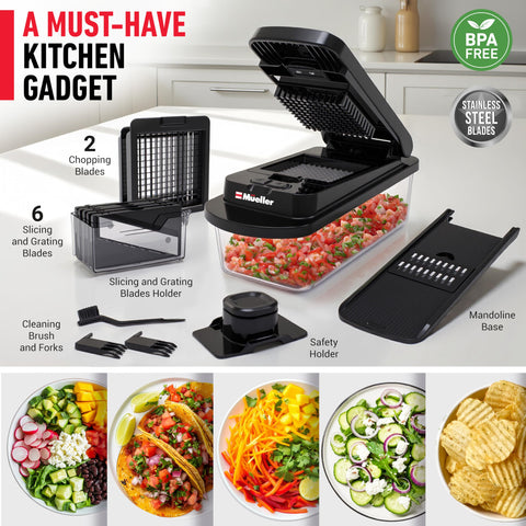 Mueller Pro-Series chopper is dishwasher-safe for easy cleanup