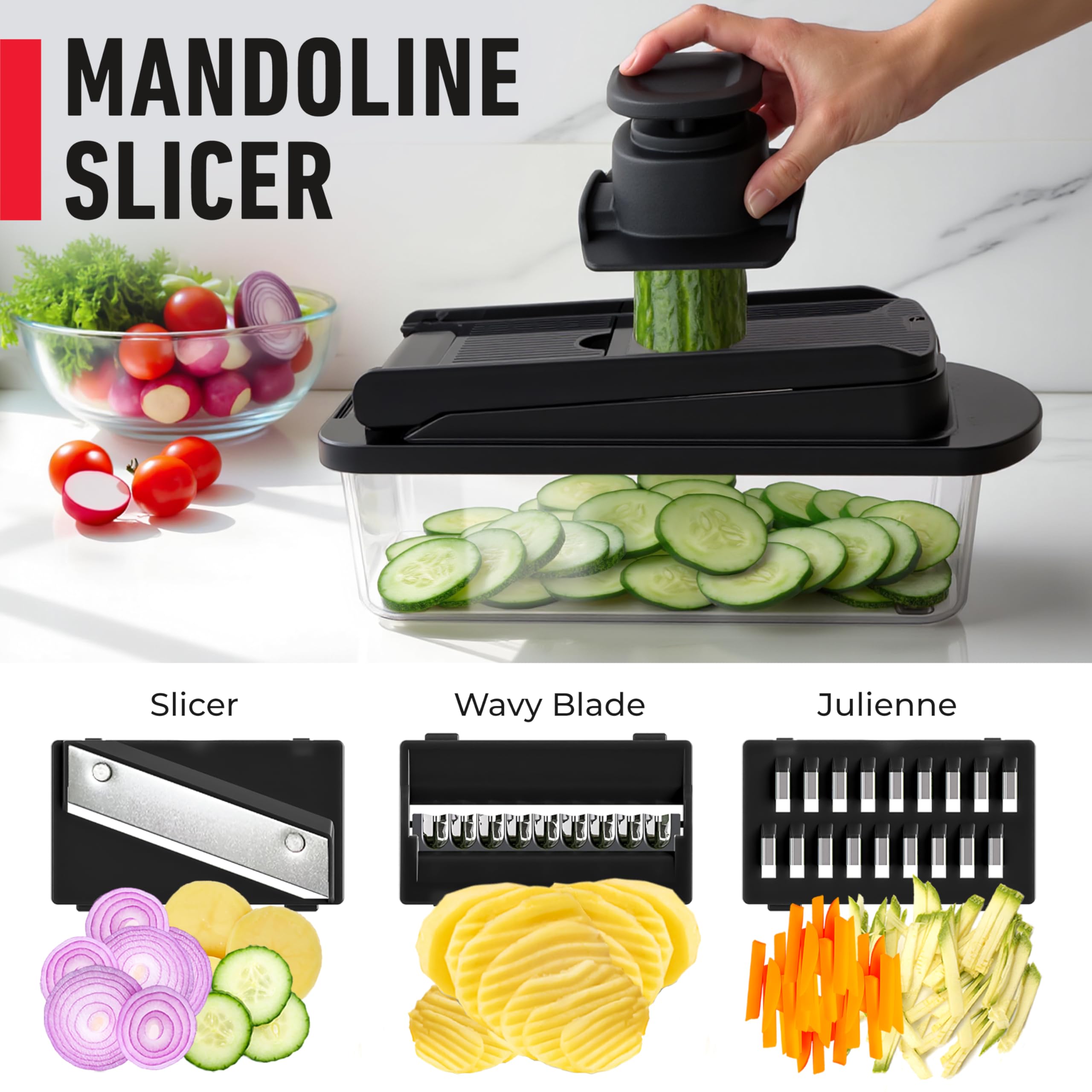 Mueller Pro-Series tomato slices and julienne for perfect salsa and salads