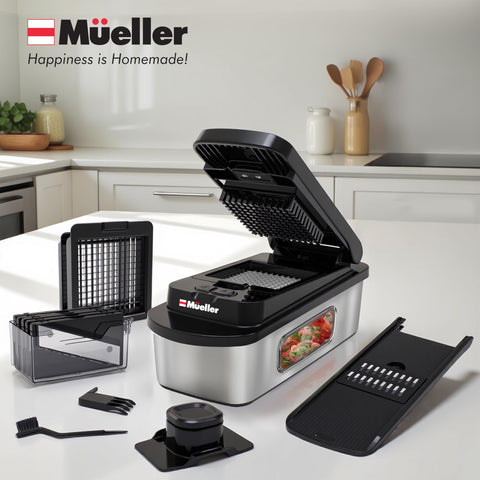 Mueller Pro-Series dishwasher-safe design for easy cleanup after cooking