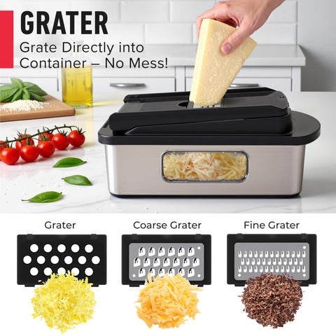 Mueller Pro-Series julienne blades produce precise julienne strips for salads