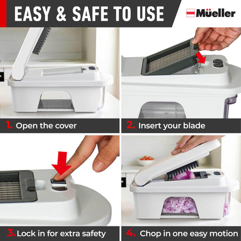 Mueller Pro-Series meal-prep ready setup accelerates weeknight dinner prep.