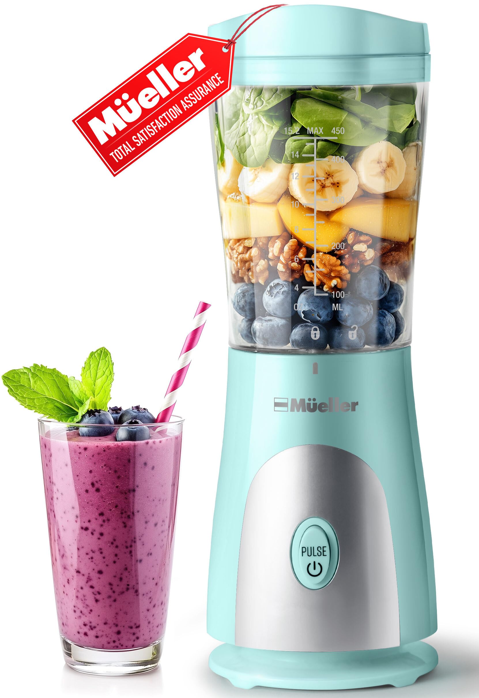 Mueller Smoothie Blender compact design for quick, everyday smoothies.