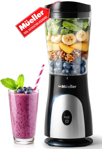 Mueller Smoothie Blender with compact design for quick on-the-go blends.