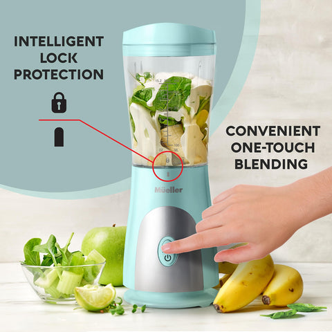 Mueller Smoothie Blender stainless-steel blades deliver thorough blending.