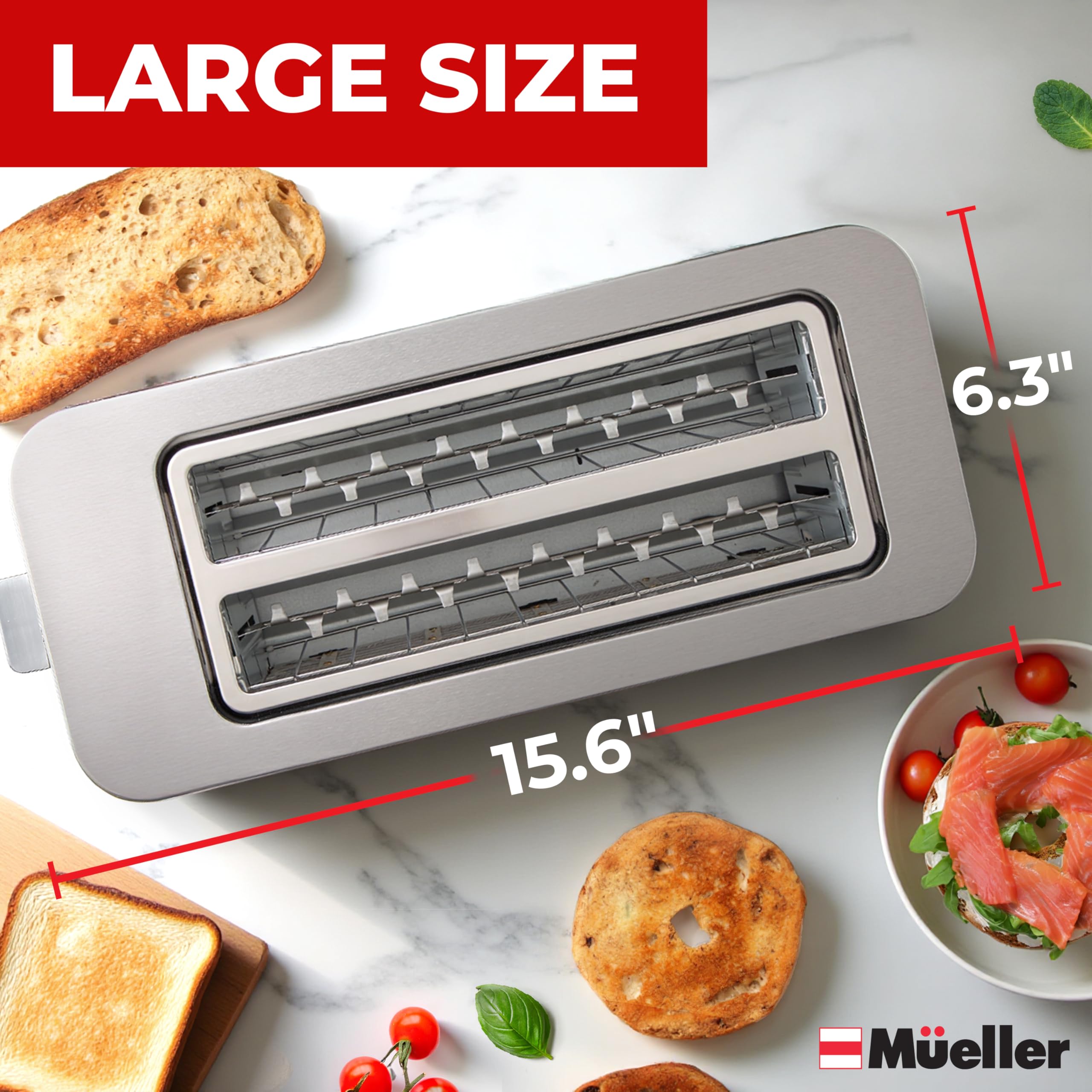 Mueller UltraToast cord storage under base keeps counters tidy.