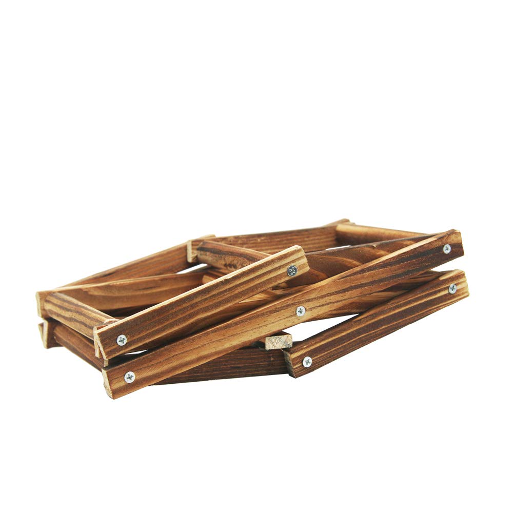 MUGLIO foldable wooden wine bottle holder side view fits on counters or shelves