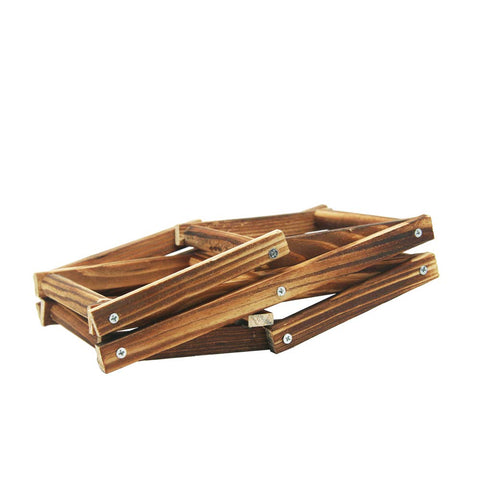 MUGLIO foldable wooden wine bottle holder side view fits on counters or shelves