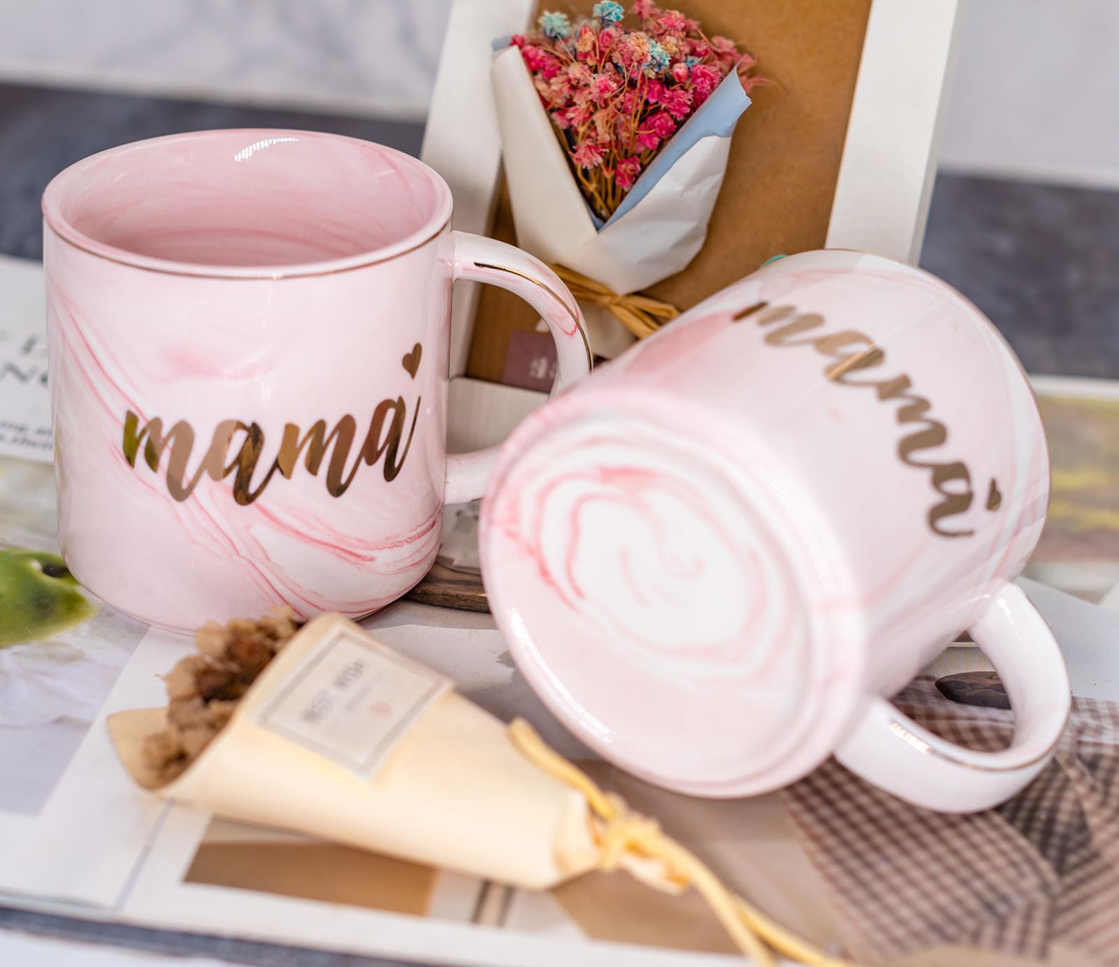 Mugpie Mama Gifts Mug gold lettering accent, ideal for celebrating new motherhood.
