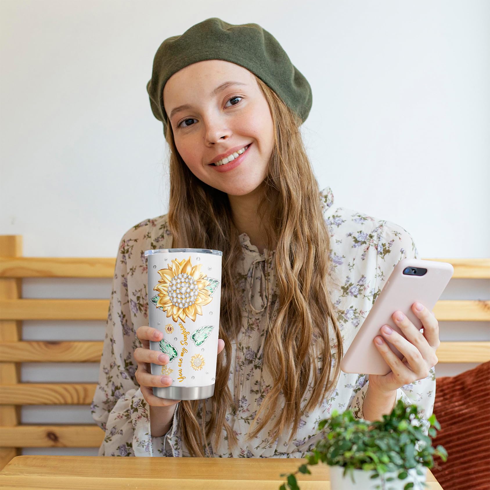 Muilzon sister gift tumbler close-up in stainless steel finish.